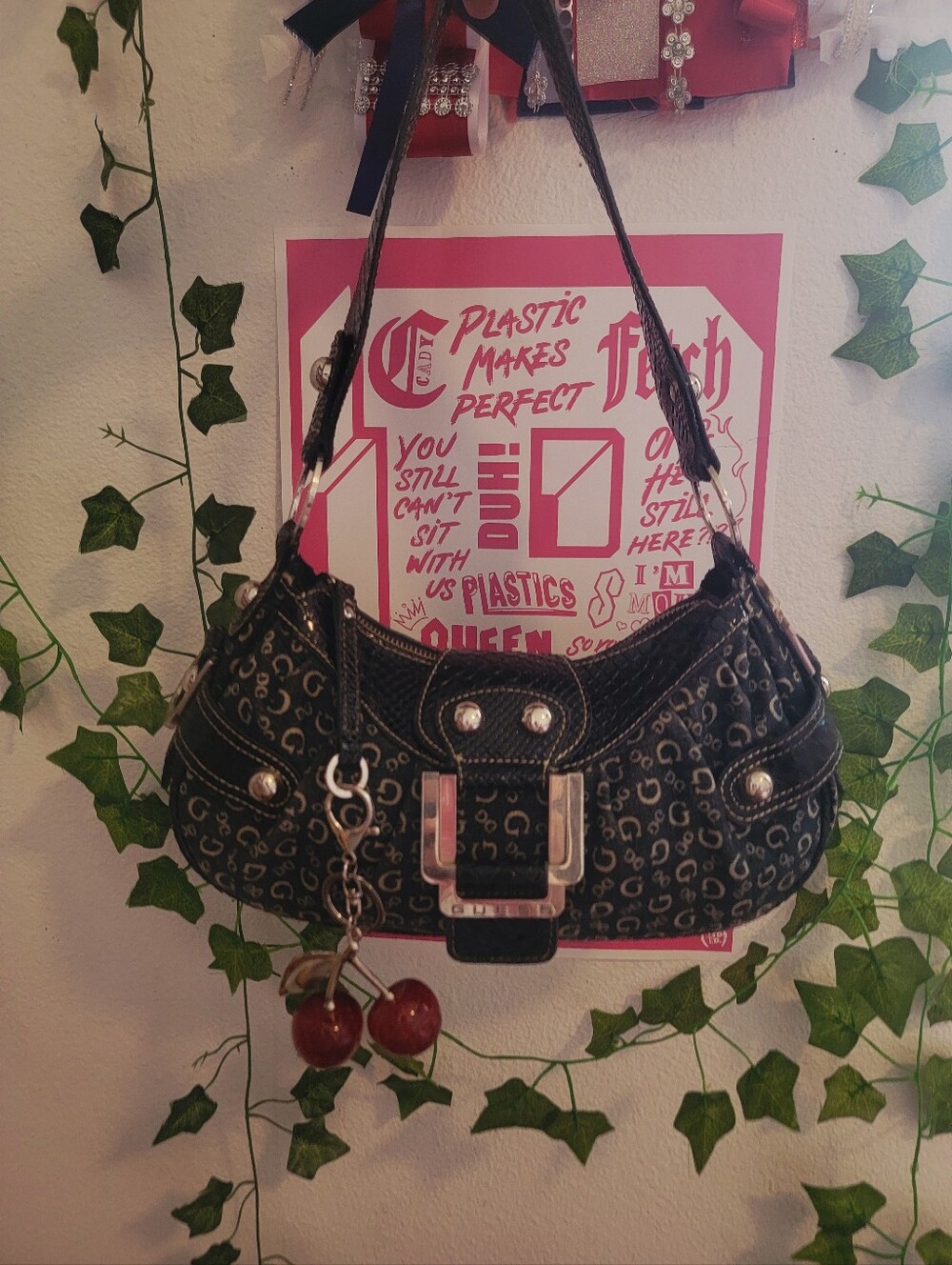 Y2k 2000s Era Vtg Monogram Baguette Purse Studded Guess  Clean Excellent